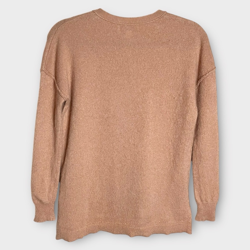 MAGASCHONI Cashmere Camel Crew Neck Sweater Size XS Quiet Luxury Minimalist - Picture 3 of 5